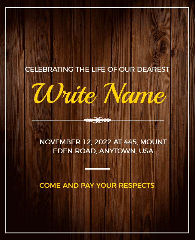 wooden invitation